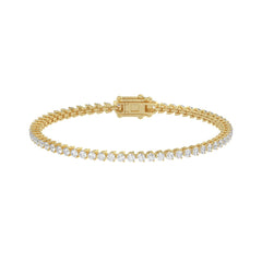 LADIES BRACELET 3CT ROUND DIAMOND 14K YELLOW GOLD