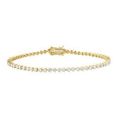 LADIES BRACELET 3CT ROUND DIAMOND 14K YELLOW GOLD