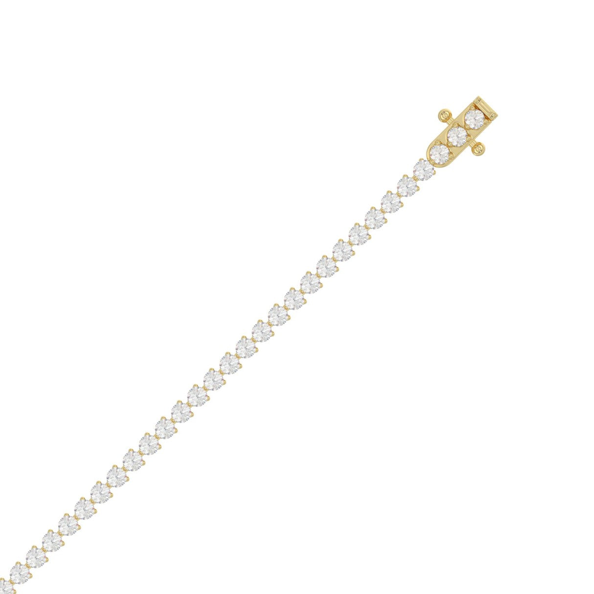 LADIES BRACELET 3CT ROUND DIAMOND 14K YELLOW GOLD