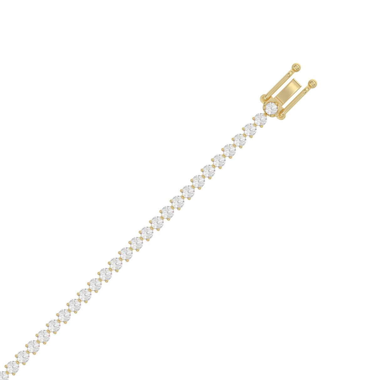 LADIES BRACELET 3CT ROUND DIAMOND 14K YELLOW GOLD