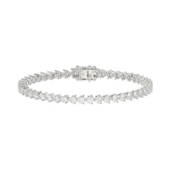 LADIES BRACELET 5CT ROUND DIAMOND 14K WHITE GOLD
