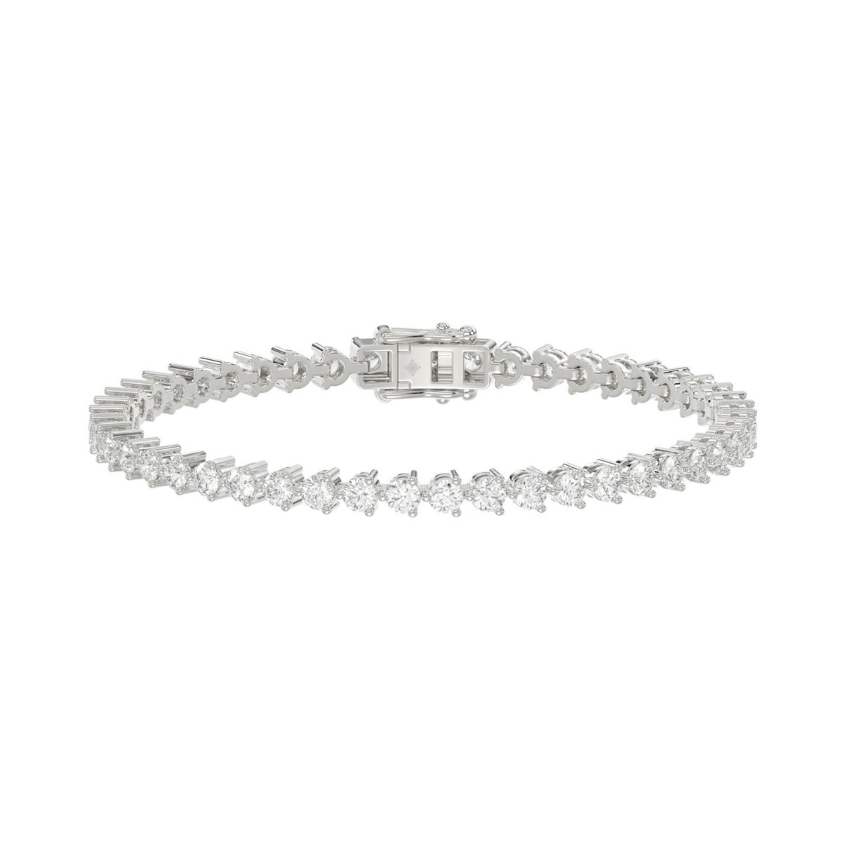 LADIES BRACELET 5CT ROUND DIAMOND 14K WHITE GOLD