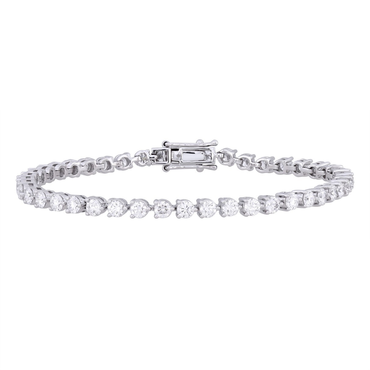 LADIES BRACELET 5CT ROUND DIAMOND 14K WHITE GOLD