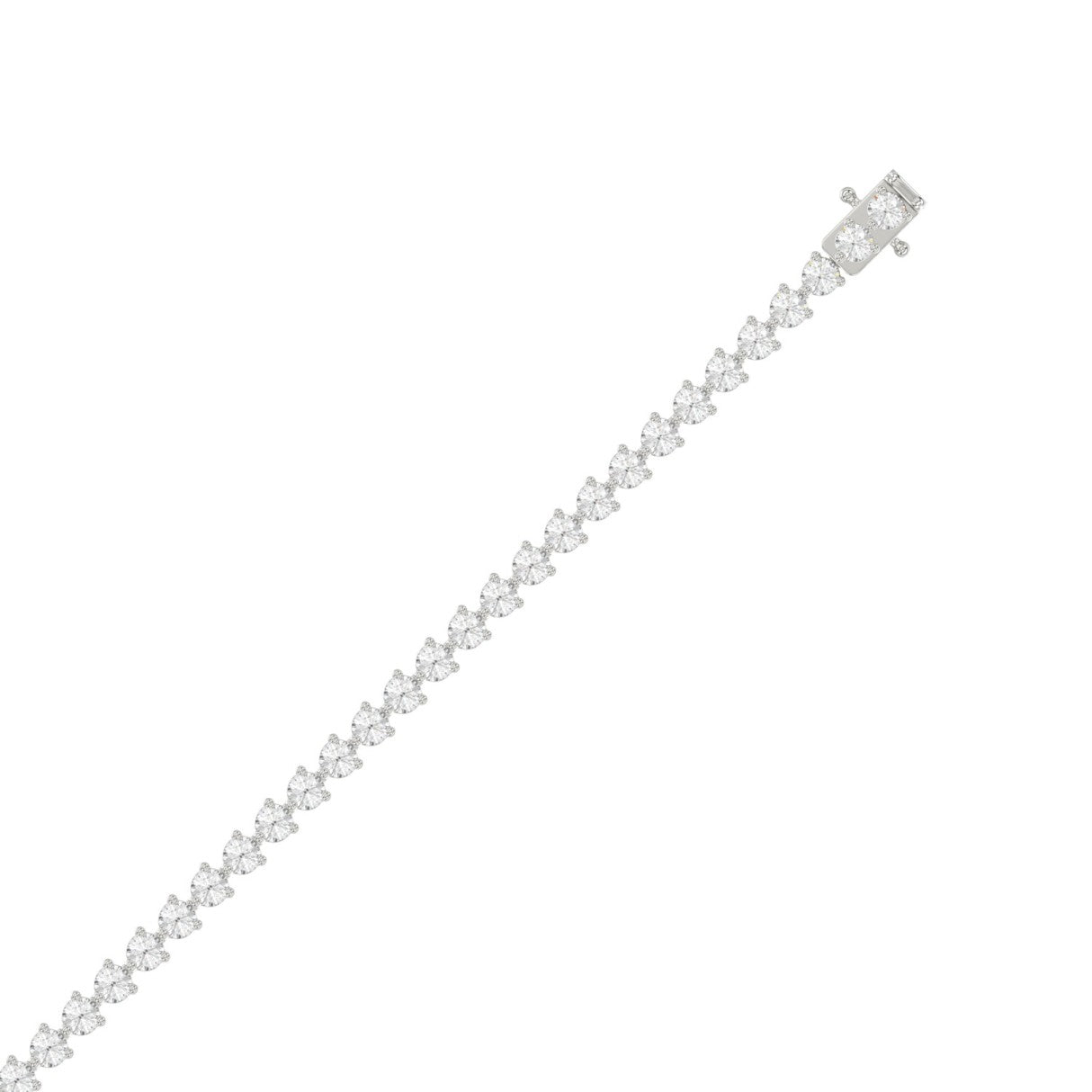 LADIES BRACELET 5CT ROUND DIAMOND 14K WHITE GOLD