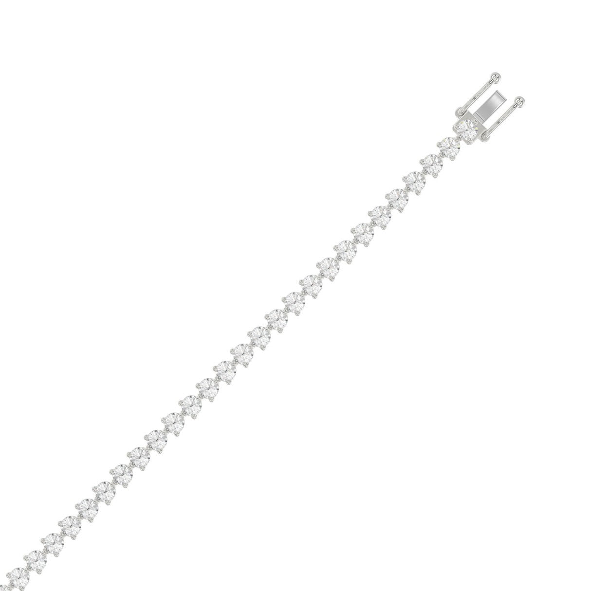 LADIES BRACELET 5CT ROUND DIAMOND 14K WHITE GOLD