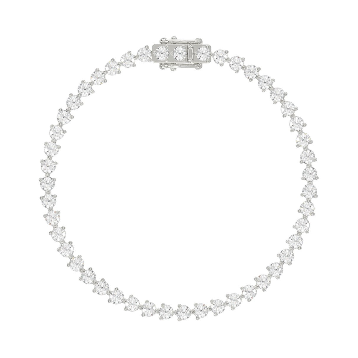 LADIES BRACELET 5CT ROUND DIAMOND 14K WHITE GOLD