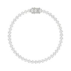 LADIES BRACELET 5CT ROUND DIAMOND 14K WHITE GOLD