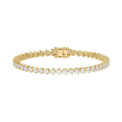 LADIES BRACELET 5CT ROUND DIAMOND 14K YELLOW GOLD