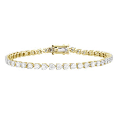 LADIES BRACELET 5CT ROUND DIAMOND 14K YELLOW GOLD