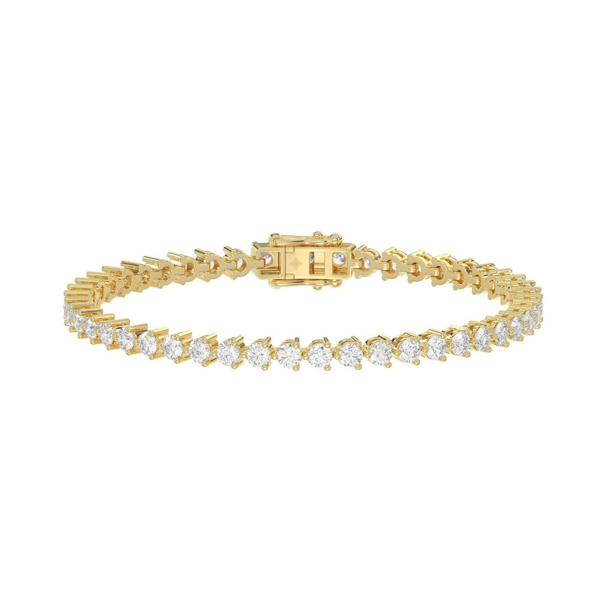 LADIES BRACELET 5CT ROUND DIAMOND 14K YELLOW GOLD