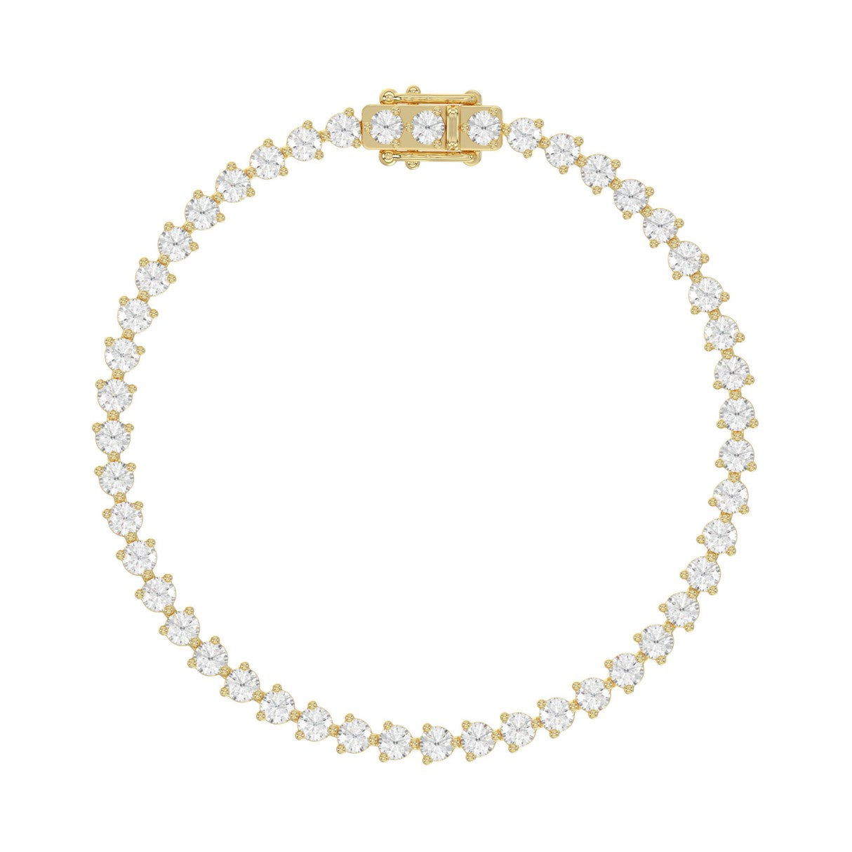 LADIES BRACELET 5CT ROUND DIAMOND 14K YELLOW GOLD