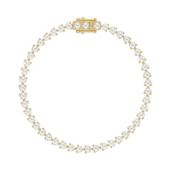 LADIES BRACELET 5CT ROUND DIAMOND 14K YELLOW GOLD