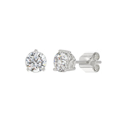 14K WHITE GOLD 2CT ROUND DIAMOND LADIES SOLITAIRE EARRINGS