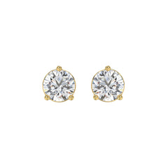 14K YELLOW GOLD 3CT ROUND DIAMOND LADIES SOLITAIRE EARRINGS (CENTER STONE  ROUND DIAMOND 1 1/2CT)