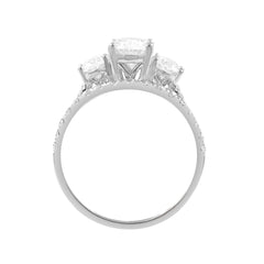 14K WHITE GOLD 2 3/8CT ROUND/OVAL DIAMOND LADIES BRIDAL SET (CENTER STONE OVAL DIAMOND 1CT)