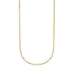 MENS NECKLACE 7CT ROUND DIAMOND 14K YELLOW GOLD 