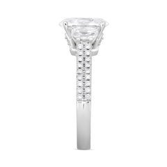 LADIES RING 3CT ROUND/OVAL/HALF MOON DIAMOND 14K WHITE GOLD (CENTER STONE OVAL DIAMOND 2CT )