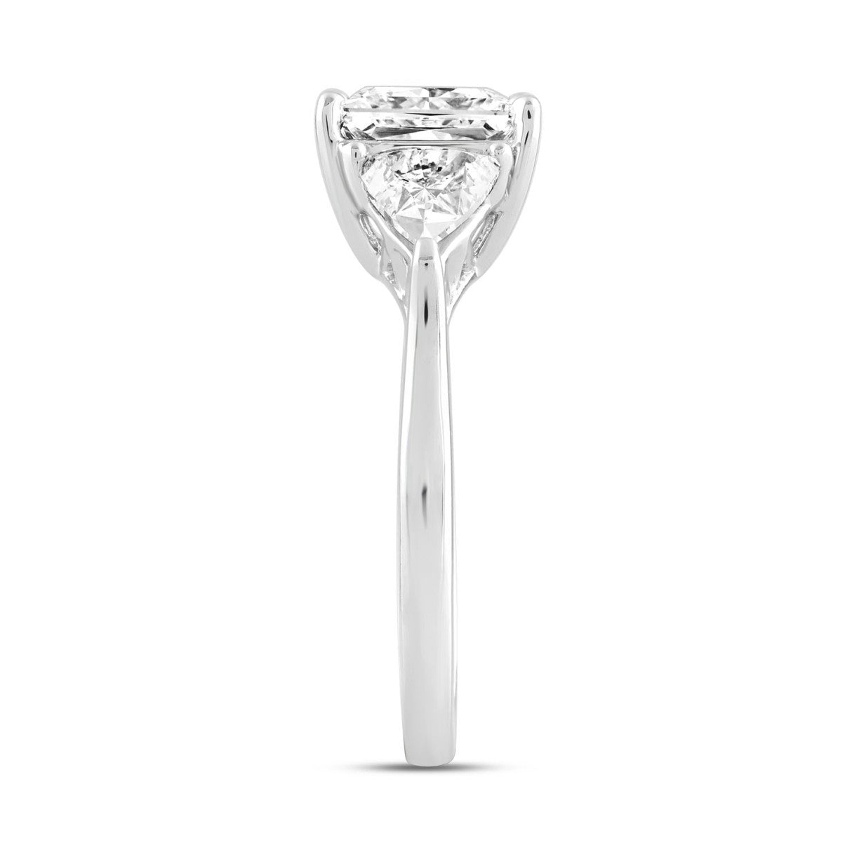 LADIES RING 3CT PRINCESS/TRILLION DIAMOND 14K WHITE GOLD (CENTER STONE PRINCESS DIAMOND 2CT )