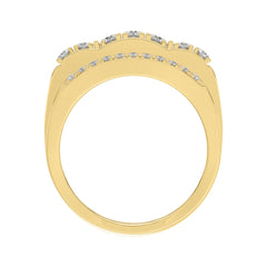 MEN'S RING 2.00CT ROUND DIAMOND 14K YELLOW GOLD 