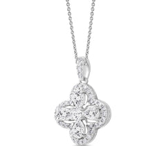 LADIES PENDANT 1CT ROUND/PEAR DIAMOND 14K WHITE GOLD
