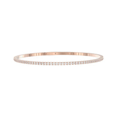 LADIES FLEXIBLE BANGLE 5 1/3CT ROUND DIAMOND 14K ROSE GOLD 
