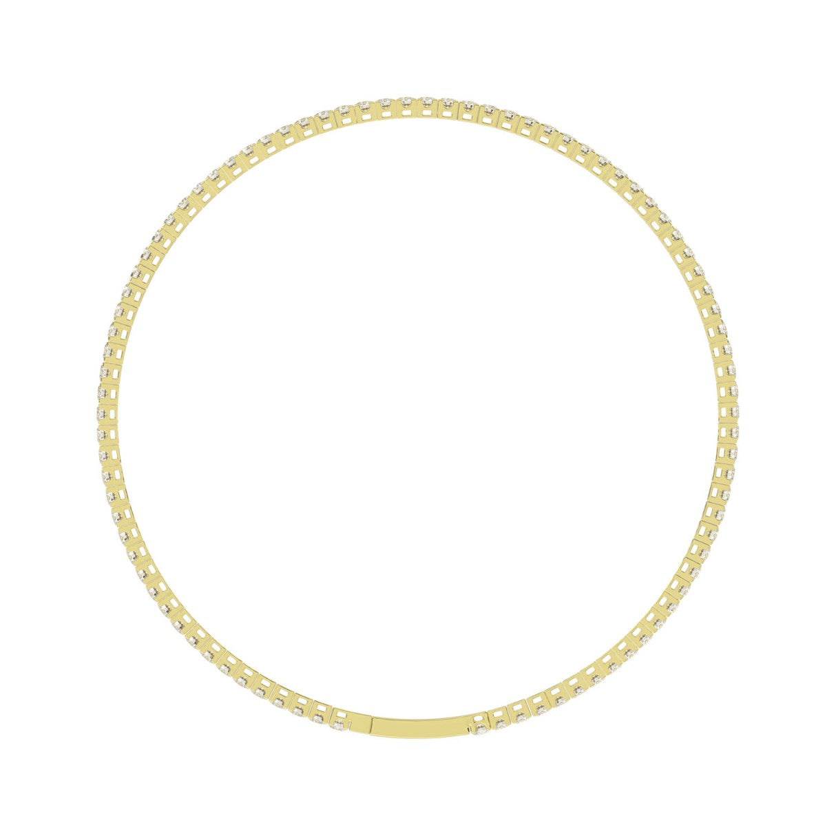 LADIES FLEXIBLE BANGLE 5 1/3CT ROUND DIAMOND 14K YELLOW GOLD
