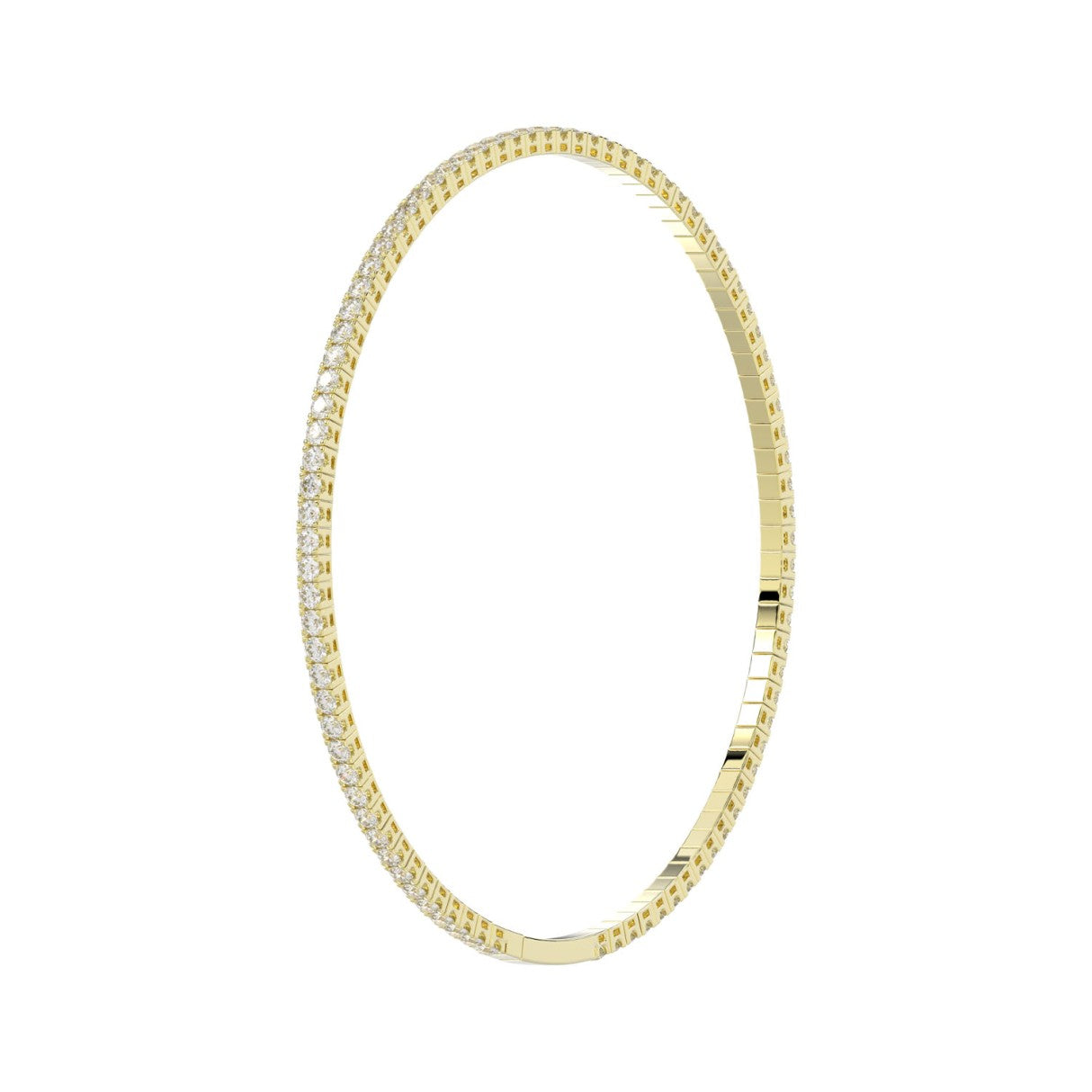LADIES FLEXIBLE BANGLE 5 1/3CT ROUND DIAMOND 14K YELLOW GOLD