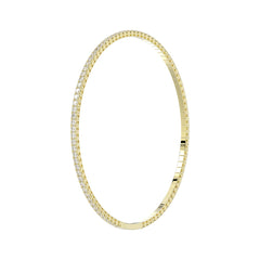 LADIES FLEXIBLE BANGLE 5 1/3CT ROUND DIAMOND 14K YELLOW GOLD