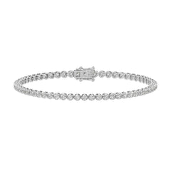 MEN'S BRACELET 2 1/2CT ROUND DIAMOND 14K WHITE GOLD