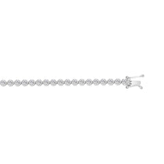 MEN'S BRACELET 2 1/2CT ROUND DIAMOND 14K WHITE GOLD