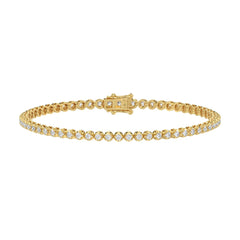MENS BRACELET 2 1/2CT ROUND DIAMOND 14K YELLOW GOLD 