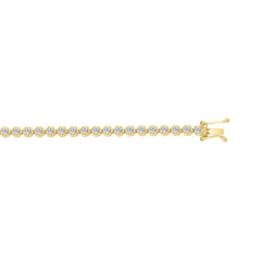MENS BRACELET 2 1/2CT ROUND DIAMOND 14K YELLOW GOLD 