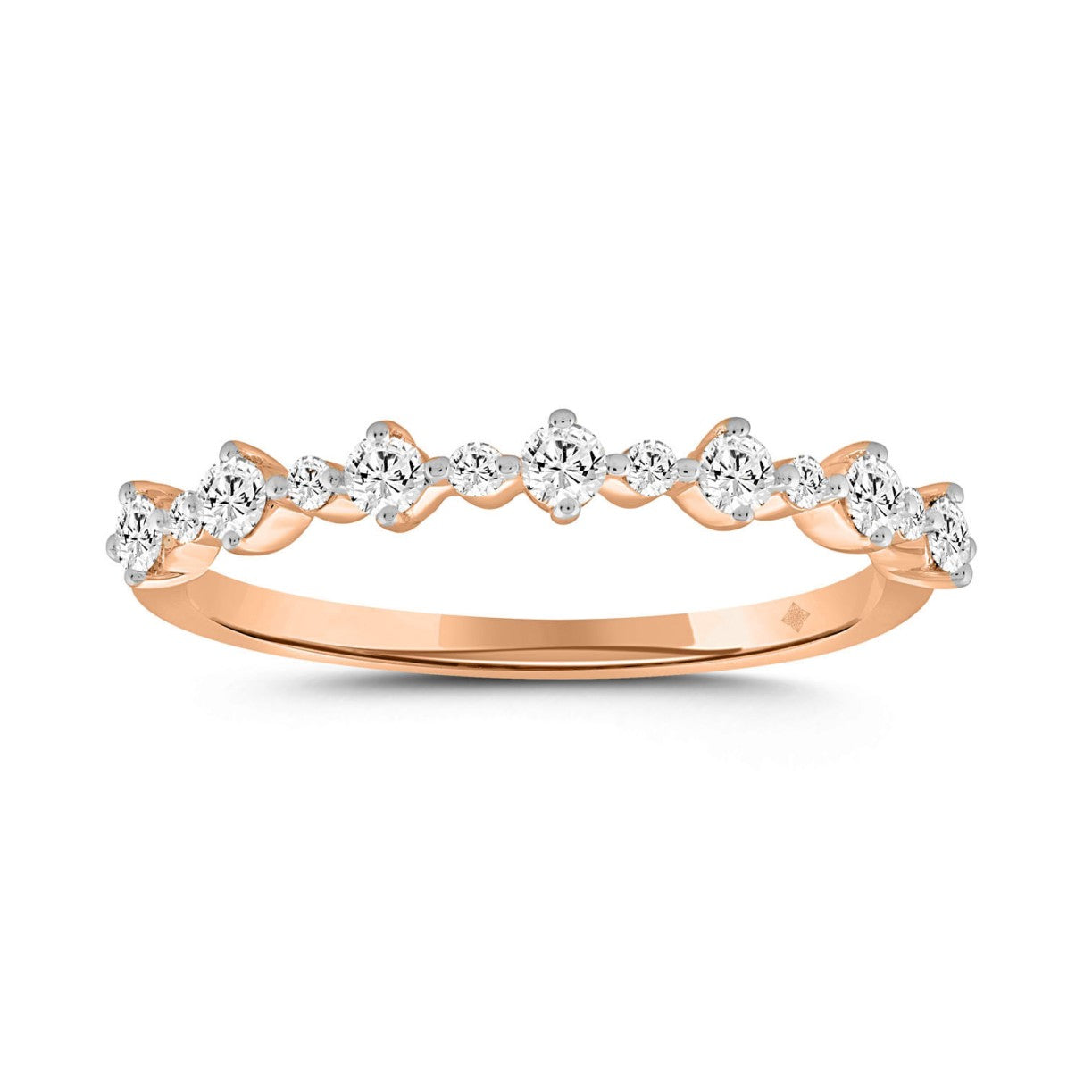 LADIES BRIDAL SET 2 1/2CT ROUND DIAMOND 14K ROSE GOLD (CENTER STONE PRINCESS DIAMOND 2CT)