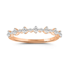 LADIES BRIDAL SET 2 1/2CT ROUND DIAMOND 14K ROSE GOLD (CENTER STONE PRINCESS DIAMOND 2CT)