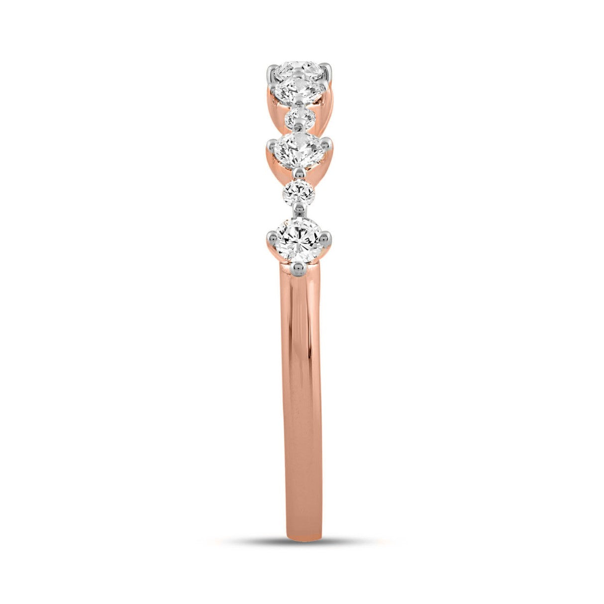LADIES BRIDAL SET 2 1/2CT ROUND DIAMOND 14K ROSE GOLD (CENTER STONE PRINCESS DIAMOND 2CT)