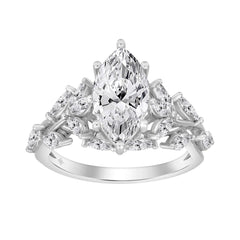 14K WHITE GOLD 3 5/8CT MARQUISE DIAMOND LADIES RING (CENTER STONE MARQUISE DIAMOND 2.00CT)