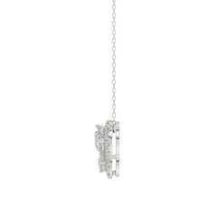 Elegant 14K White Gold Butterfly Necklace Featuring 1.00 Ct Lab Grown Round And Pear Diamonds. A Timeless Gift For Women And Everyday Luxury.