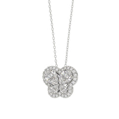 14K WHITE GOLD 1.00CT ROUND/PEAR DIAMOND LADIES PENDANT