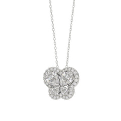14K WHITE GOLD 1.00CT ROUND/PEAR DIAMOND LADIES PENDANT