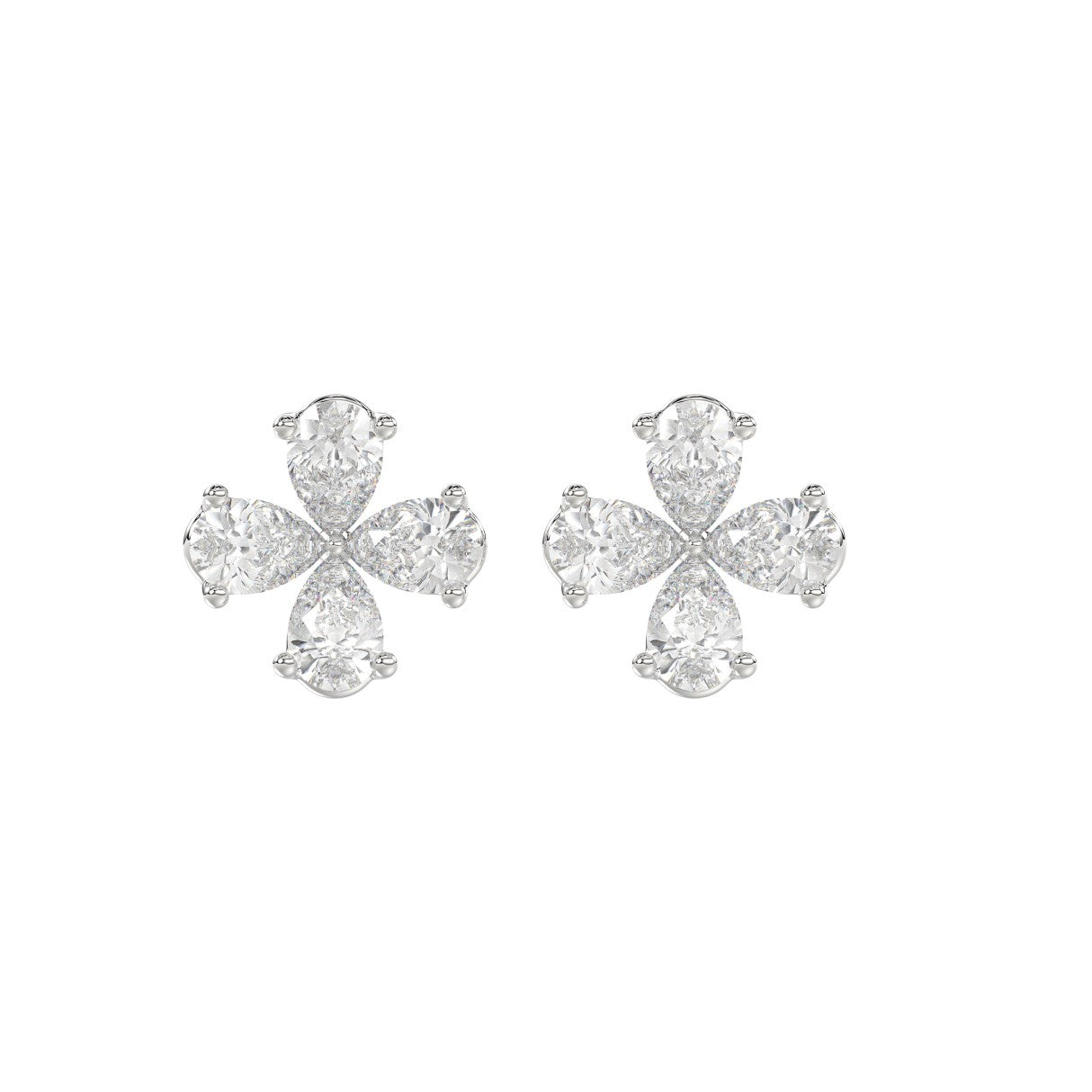LADIES EARRINGS 1 1/3CT PEAR DIAMOND 14K WHITE GOLD