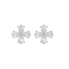 LADIES EARRINGS 1 1/3CT PEAR DIAMOND 14K WHITE GOLD