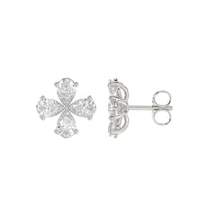 LADIES EARRINGS 1 1/3CT PEAR DIAMOND 14K WHITE GOLD
