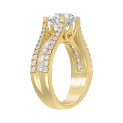 LADIES RING 3 1/2CT ROUND DIAMOND 14K YELLOW GOLD (CENTER STONE ROUND DIAMOND 2CT )