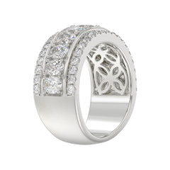 14K WHITE GOLD 2 1/4CT ROUND/OVAL DIAMOND LADIES BAND