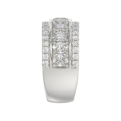 14K WHITE GOLD 2 1/4CT ROUND/OVAL DIAMOND LADIES BAND