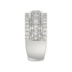 14K WHITE GOLD 2 1/4CT ROUND/OVAL DIAMOND LADIES BAND