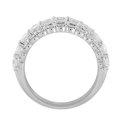 LADIES BAND 3 1/2CT ROUND/EMERALD DIAMOND 14K WHITE GOLD