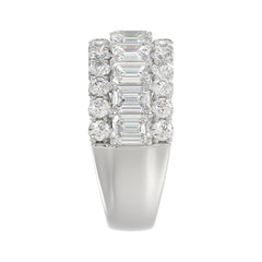 LADIES BAND 3 1/2CT ROUND/EMERALD DIAMOND 14K WHITE GOLD