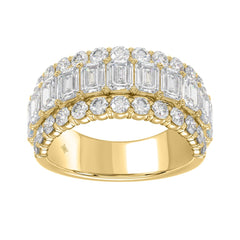 LADIES BAND 3 1/2CT ROUND/EMERALD DIAMOND 14K YELLOW GOLD