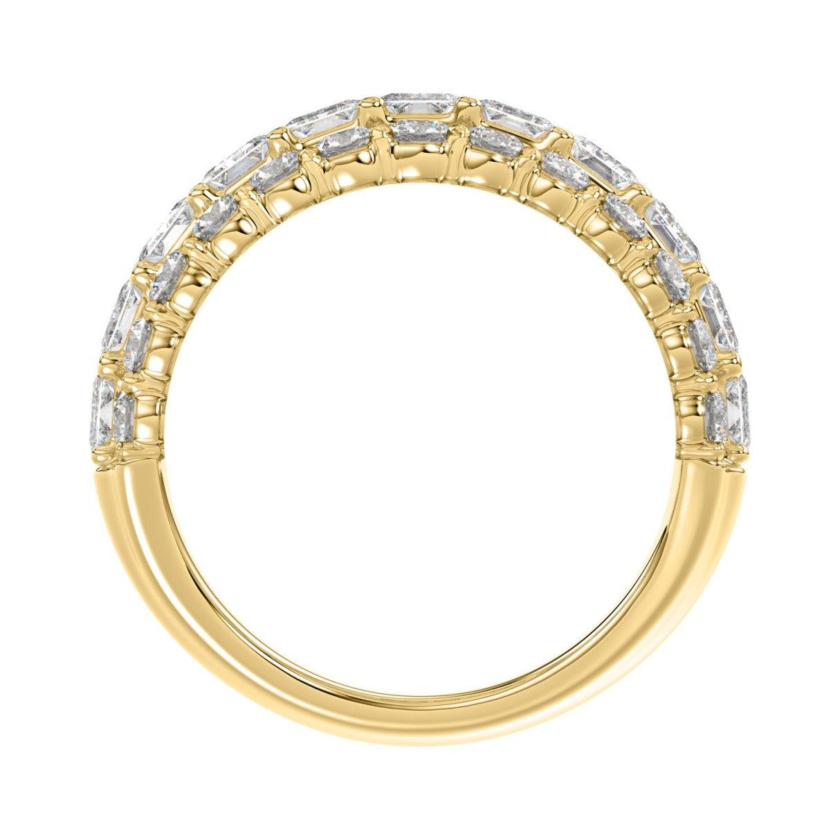 LADIES BAND 3 1/2CT ROUND/EMERALD DIAMOND 14K YELLOW GOLD